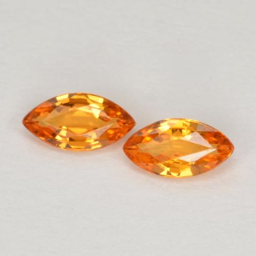Bright Orange Sapphire Gem - 0.2ct Marquise Facet (ID: 570954)