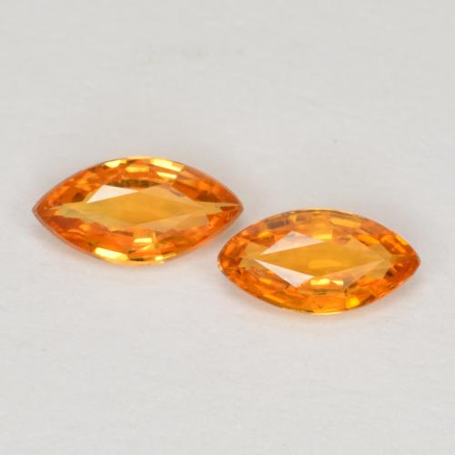 Bright Orange Sapphire Gem - 0.2ct Marquise Facet (ID: 570958)