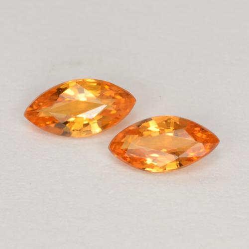 Bright Orange Sapphire Gem - 0.2ct Marquise Facet (ID: 570959)
