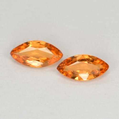 Bright Orange Sapphire Gem - 0.2ct Marquise Facet (ID: 570961)