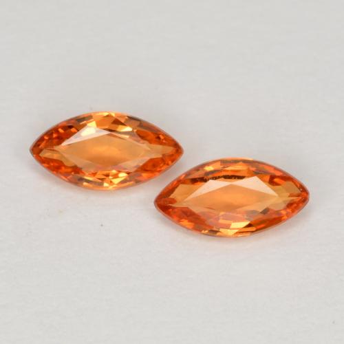 Deep Orange Sapphire Gem - 0.2ct Marquise Facet (ID: 570963)