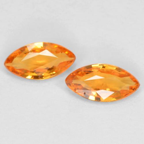 Medium Orange Sapphire Gem - 0.2ct Marquise Facet (ID: 571156)