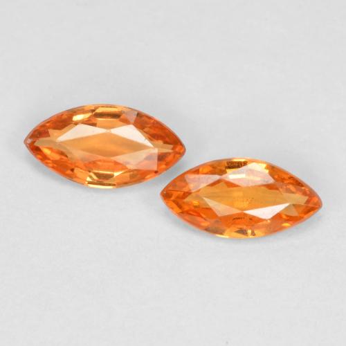 Fire Orange Sapphire Gem - 0.2ct Marquise Facet (ID: 571157)
