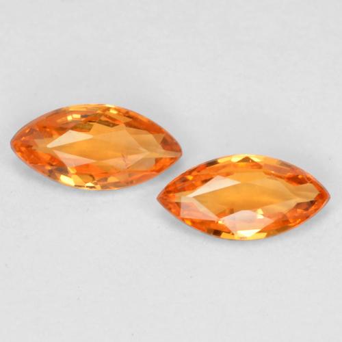 Medium Orange Sapphire Gem - 0.2ct Marquise Facet (ID: 571158)