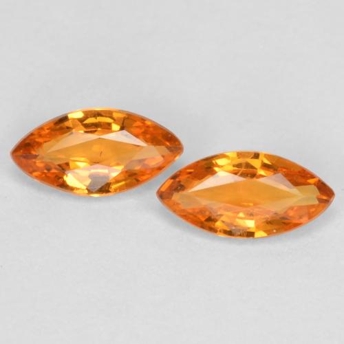 Amber Orange Сапфир Камень - 0.2ct Фасетная Маркиза (ID: 571159)