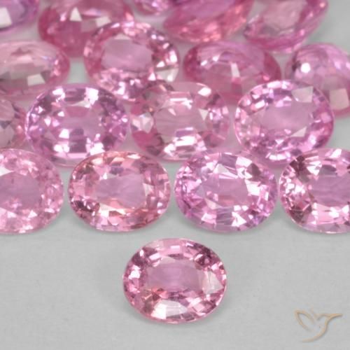 3.67 ctw Pink Sapphire Stones, Natural Sapphire in Oval Facet Shape for Sale