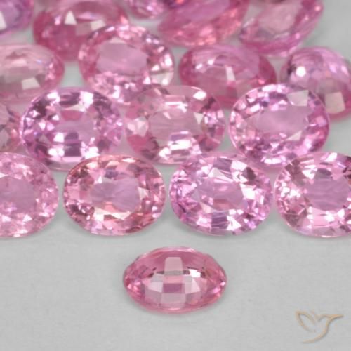 Sapphire Gemstones in 5 x 4 mm (calibrated) Size for Sale, Sapphire Stones in Bubblegum Pink Color