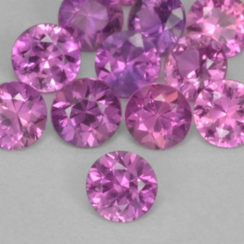 Rosaig-lila Saphir Edelstein - 0.1ct Diamanten-Schliff (ID: 577826)