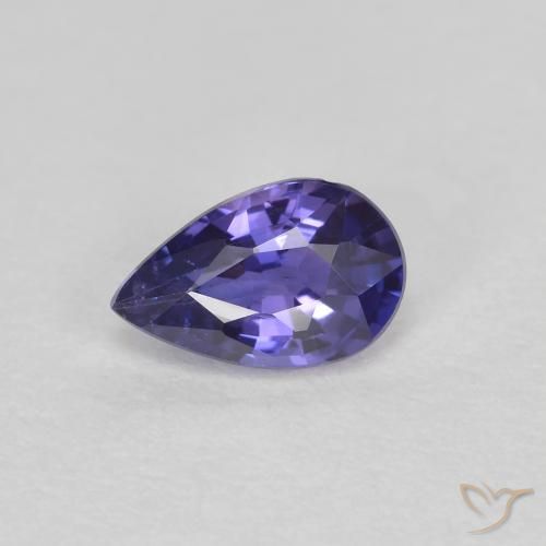 0.48 ct Loose Violet Sapphire, 6 x 3.8 mm Pear Cut From Tanzania, Photo A