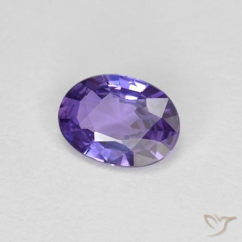 0.42 ct Violet Sapphire Stone, Natural Sapphire in Oval Facet Shape for Sale
