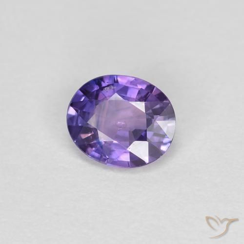 0.38 ct Violet Sapphire Stone, Natural Sapphire in Oval Facet Shape for Sale
