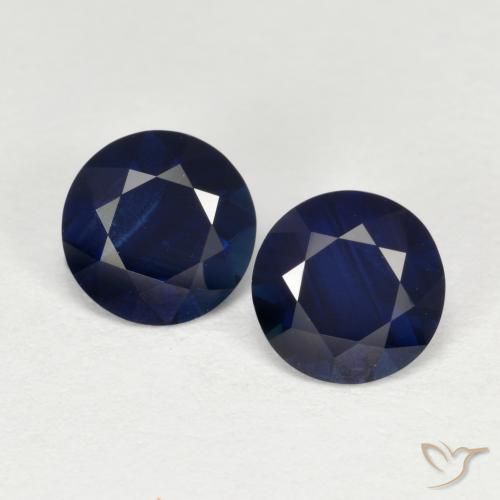 1.53 ctw Blue Sapphire Gemstones, Sapphire Gems in Diamond-Cut Shape for Sale.