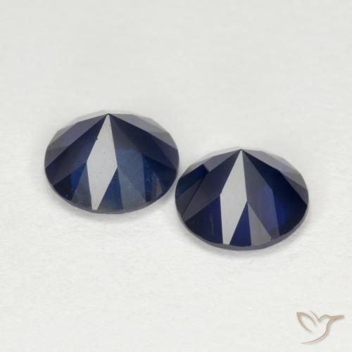 Sapphire Gemstones in 5.5 mm (calibrated) Size for Sale, Sapphire Stones in Twilight Blue Color