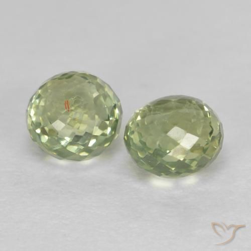 Sapphire Gemstones in 4 mm (calibrated) Size for Sale, Sapphire Stones in Very Light Sage Green Color