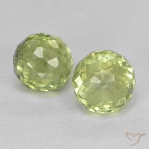 1.04 ctw Green Sapphire Stones, Natural Sapphire in Round Mixed-Cut Shape for Sale