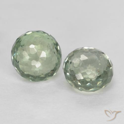 0.91 ctw Green Sapphire Stones, Natural Sapphire in Round Mixed-Cut Shape for Sale