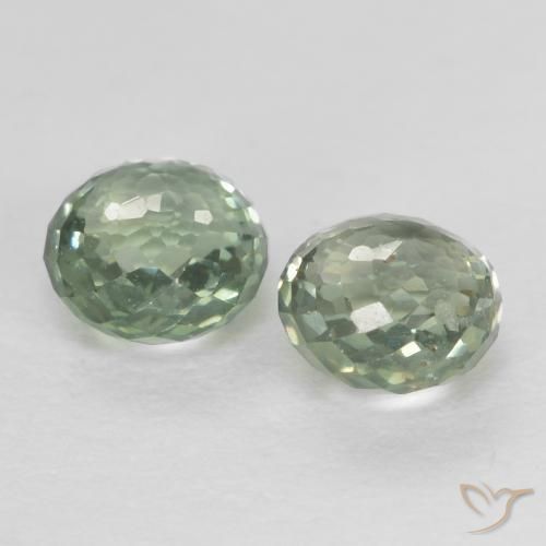 Sapphire Gemstones in 4 mm (calibrated) Size for Sale, Sapphire Stones in Grayish Green Color