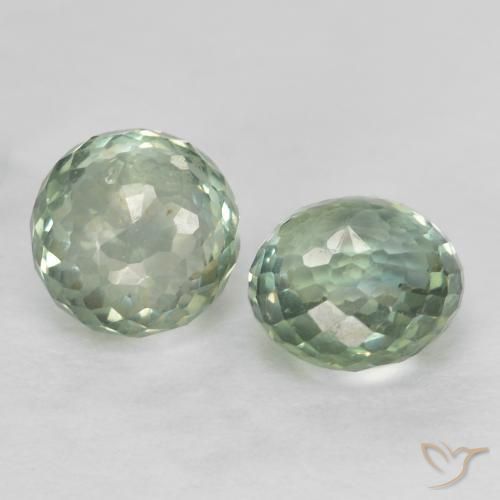 1.06 ctw Green Sapphire Stones, Natural Sapphire in Round Mixed-Cut Shape for Sale