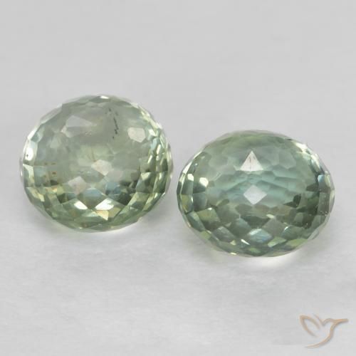 Sapphire Gemstones in 4 mm (calibrated) Size for Sale, Sapphire Stones in Very Light Green Color