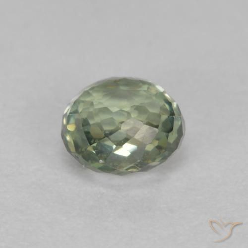 Sapphire Gemstone in 4.3 mm Size for Sale, Sapphire Stone in Light Forest Green Color