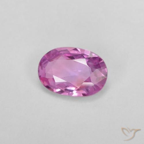 0.55 ct Purple Sapphire Stone, Natural Sapphire in Oval Facet Shape for Sale