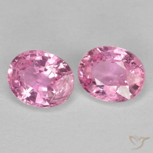 0.90 ctw Pink Sapphire Stones, Natural Sapphire in Oval Facet Shape for Sale