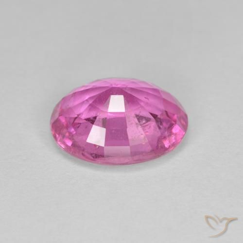 Sapphire Gemstone in 9.3 x 7.5 mm Size for Sale, Sapphire Stone in Intense Pink Color