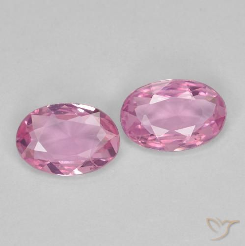 0.74 ctw Pink Sapphire Stones, Natural Sapphire in Oval Facet Shape for Sale