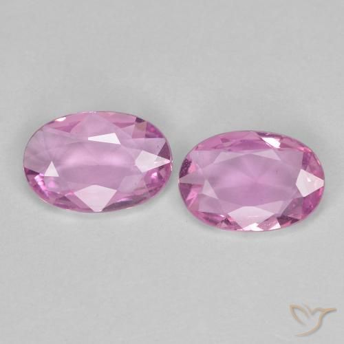0.73 ctw Pink Sapphire Stones, Natural Sapphire in Oval Facet Shape for Sale