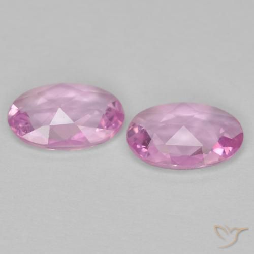 Sapphire Gemstones in 6 x 4 mm (calibrated) Size for Sale, Sapphire Stones in Very Light Royal Purple Pink Color