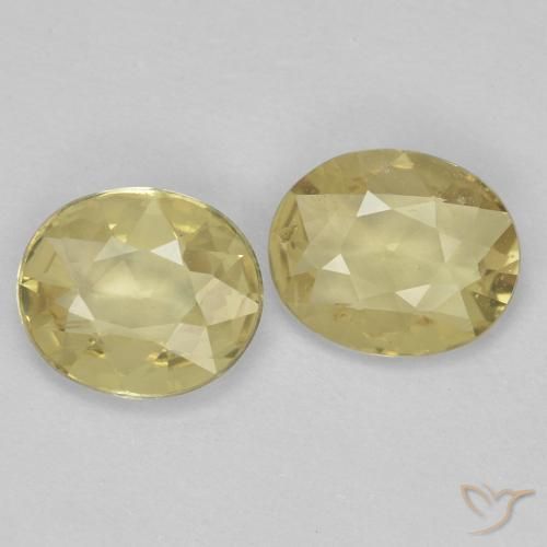 1.02 ctw Yellow Sapphire Stones, Natural Sapphire in Oval Facet Shape for Sale