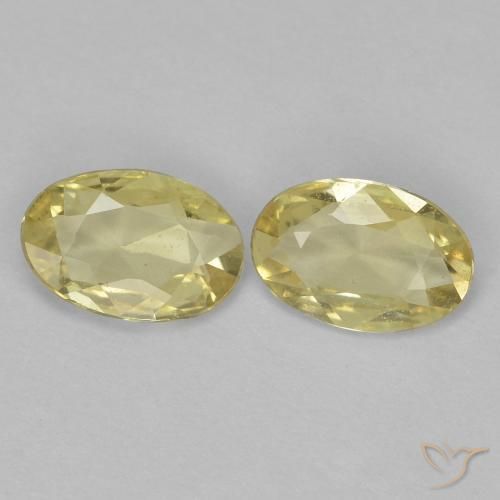 0.78 ctw Yellow Sapphire Stones, Natural Sapphire in Oval Facet Shape for Sale
