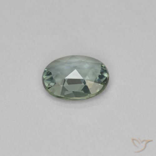 Sapphire Gemstone in 6.1 x 4.9 mm Size for Sale, Sapphire Stone in Greenish Grey Color