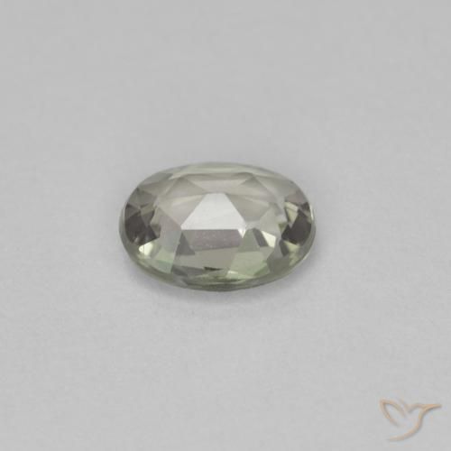 Sapphire Gemstone in 6.1 x 4.9 mm Size for Sale, Sapphire Stone in Earthy Green Color