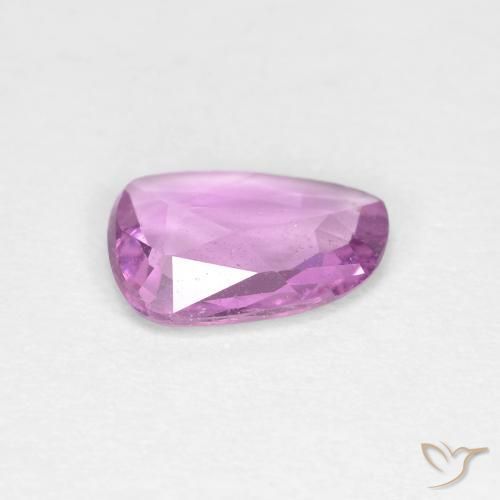 Sapphire Gemstone in 7.6 x 5.6 mm Size for Sale, Sapphire Stone in Very Light Royal Purple Pink Color