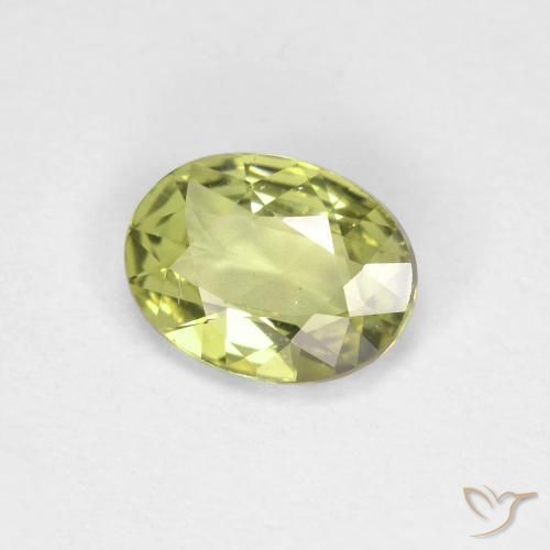 0.79 ct Green Sapphire Stone, Natural Sapphire in Oval Facet Shape for Sale