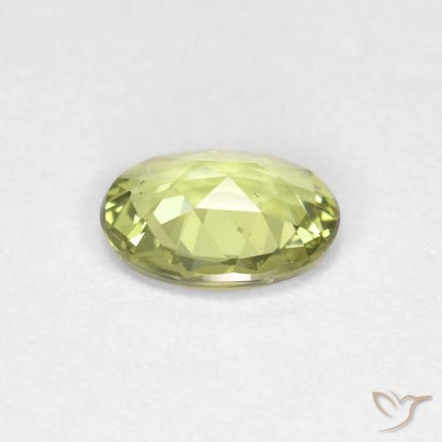 Sapphire Gemstone in 7 x 5 mm (calibrated) Size for Sale, Sapphire Stone in Yellowish Green Color