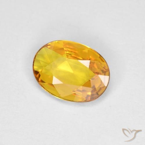 0.69 ct Golden Sapphire Stone, Natural Sapphire in Oval Facet Shape for Sale
