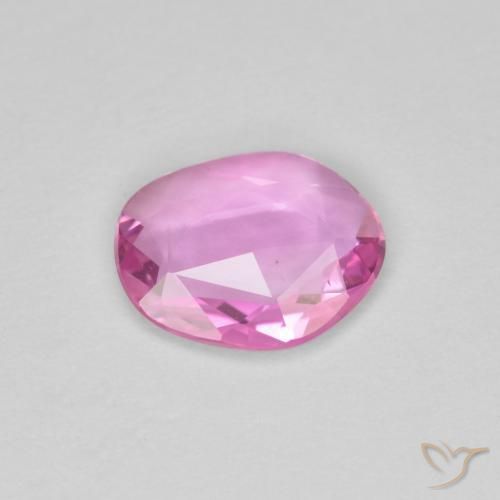 Sapphire Gemstone in 7.9 x 6.4 mm Size for Sale, Sapphire Stone in Medium Pink Color