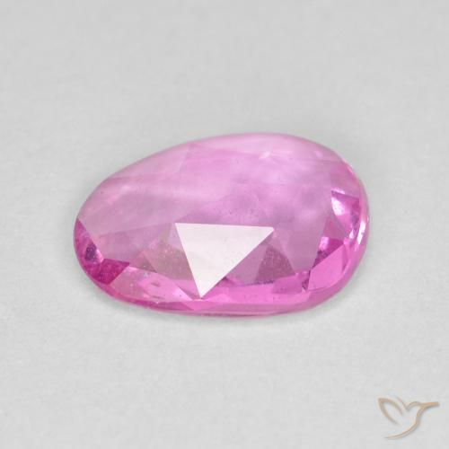 Sapphire Gemstone in 7.4 x 5.8 mm Size for Sale, Sapphire Stone in Medium Pink Color