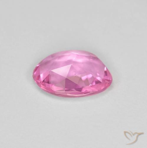 Sapphire Gemstone in 7.4 x 5.6 mm Size for Sale, Sapphire Stone in Intense Pink Color