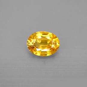 1.31 ct Yellow Sapphire Gemstone, Sapphire Gem in Oval Facet Shape for Sale.