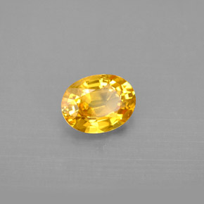 1.31 ct Yellow Sapphire Stone, Natural Sapphire in Oval Facet Shape for Sale