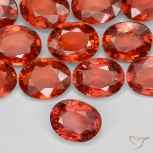 4.04 ctw Red Sapphire Stones, Natural Sapphire in Oval Facet Shape for Sale