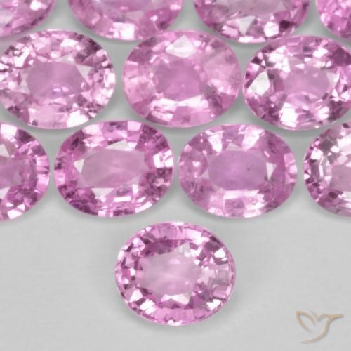 2.81 ctw Pink Sapphire Stones, Natural Sapphire in Oval Facet Shape for Sale
