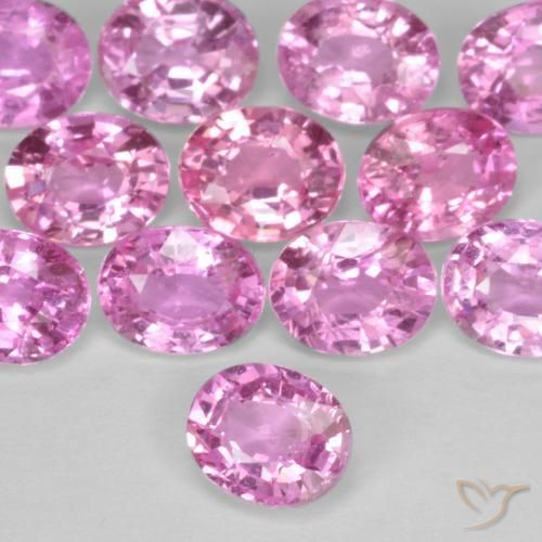 0.87 ctw Pink Sapphire Stones, Natural Sapphire in Oval Facet Shape for Sale