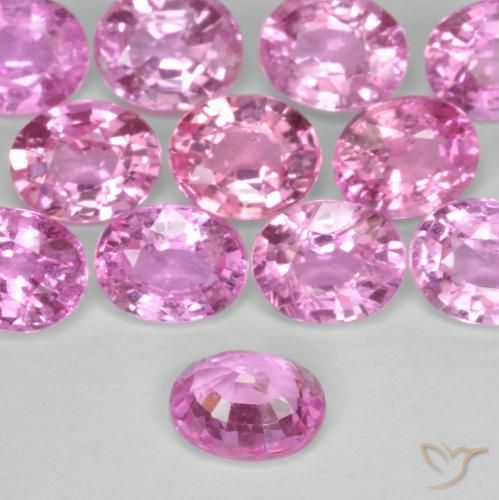 Sapphire Gemstones in 5 x 4 mm (calibrated) Size for Sale, Sapphire Stones in Deep Pink Color