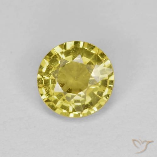 0.42ct Natural Medium Yellow Sapphire, Round, VS