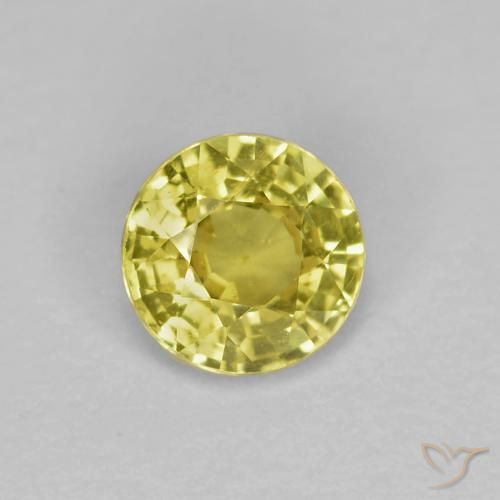 0,44 ct loser gelber Saphir, 4,6 mm Rundschliff aus Tansania, Photo A