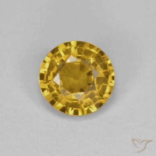 0.42ct Natural Deep Golden Orange Sapphire, Round, VVS-VS